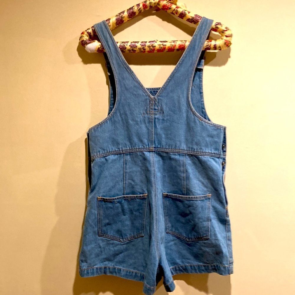 Denim Bib Overall Shorts Size 7/8 - Picture 4 of 6